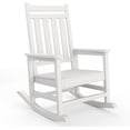 thumbnail image 3 of HDPE Outdoor Rocking Chair, High Back Patio Rocking Chairs with Wide Armrests, All Weather Porch Rocker for Lawn, Garden, Deck, 380 Lbs Weight Capacity, White, 3 of 8