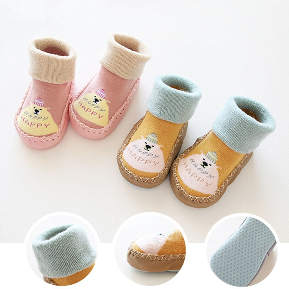 Baby Girl Boy Anti-slip Socks Cartoon Newborn Slipper Shoes Boots 0-36 Months 