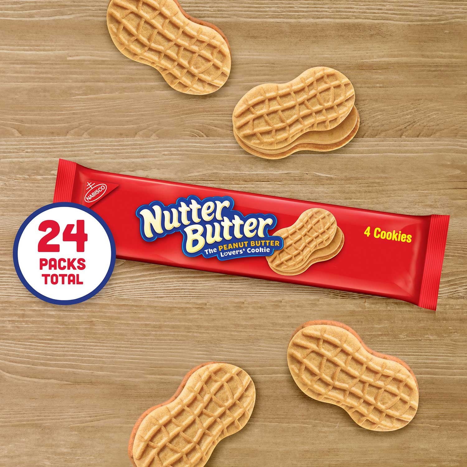 Nutter Butter Peanut Butter Sandwich Cookies, 24 Pack With White Bowl By OMA