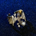 thumbnail image 3 of HEVIRGO Luminous Ring Adjustable Rust-proof Copper Dragon Shaped Fashion Jewelry Ring for Boy,2, 3 of 10