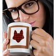thumbnail image 2 of 3drose, Buffalo Plaid Fox, 15oz Two-tone Black Mug, 2 of 6