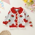 thumbnail image 3 of Younger Tree Baby Girl Cardigan Sweaters Long Sleeve Button Closure Knitted Cable Cardigan Coat for 9-12 Months, 3 of 8