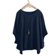 thumbnail image 4 of Sngxgn Womens Tops Casual V Neck Short Sleeve Solid Color Basic T Shirt(Blue,XXL), 4 of 6