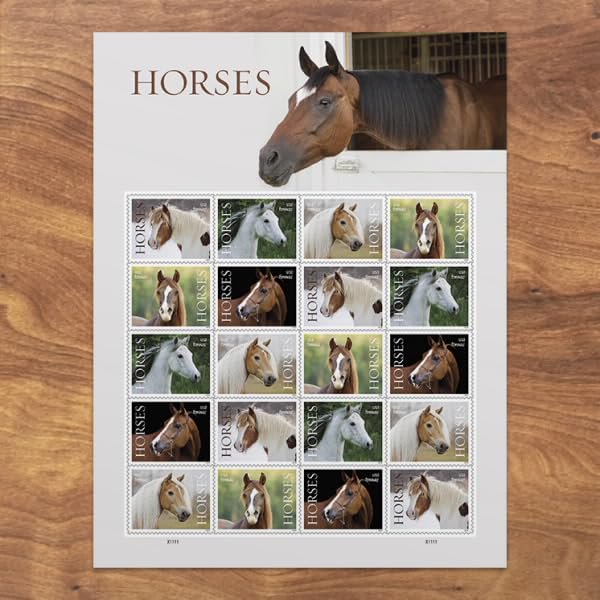 Sellos postales Caballos del Servicio Postal de los Estados Unidos 2024