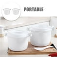 thumbnail image 4 of OUNONA 2pcs Rice Cooker Small Microwave Oatmeal Cooker White Heating Restaurant Use, 4 of 8