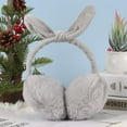 thumbnail image 3 of Spencer Women Winter Earmuffs Fluffy Cute Bow Ear Muffs Girls Ski Plush Ear Covers Outdoor Fleece Lining Ear Warmer, Gray, 3 of 11