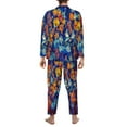 thumbnail image 5 of Bingfone Men'S Pajama Set 2 Piece Loungewear Pjs, Long Sleeve With Pajama Pants-Colorful Fall Leaves, 5 of 9