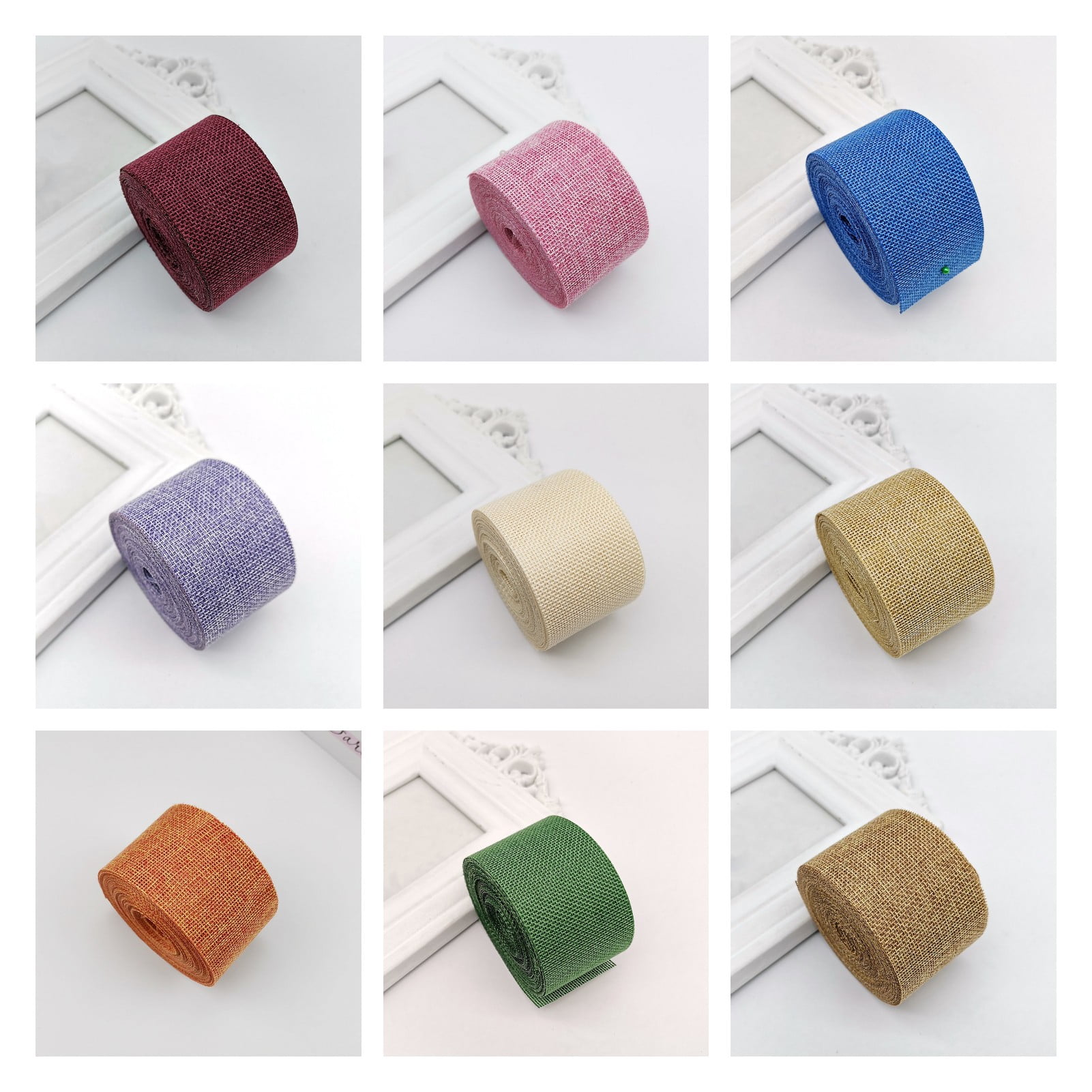 1 Roll DIY Ribbon Decor Exquisite Bright-coloRed Imitation Linen Multi-use Ribbon for Home Imitati -