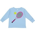 thumbnail image 3 of Inktastic Pink Tennis Racket and Ball Boys or Girls Long Sleeve Toddler T-Shirt, 3 of 5