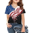 thumbnail image 1 of Chandail Filles Col Rond Manches Courtes Chemises Garçons Tenues d'Été Filles Vêtements Filles 7-8 Ans, 1 of 4
