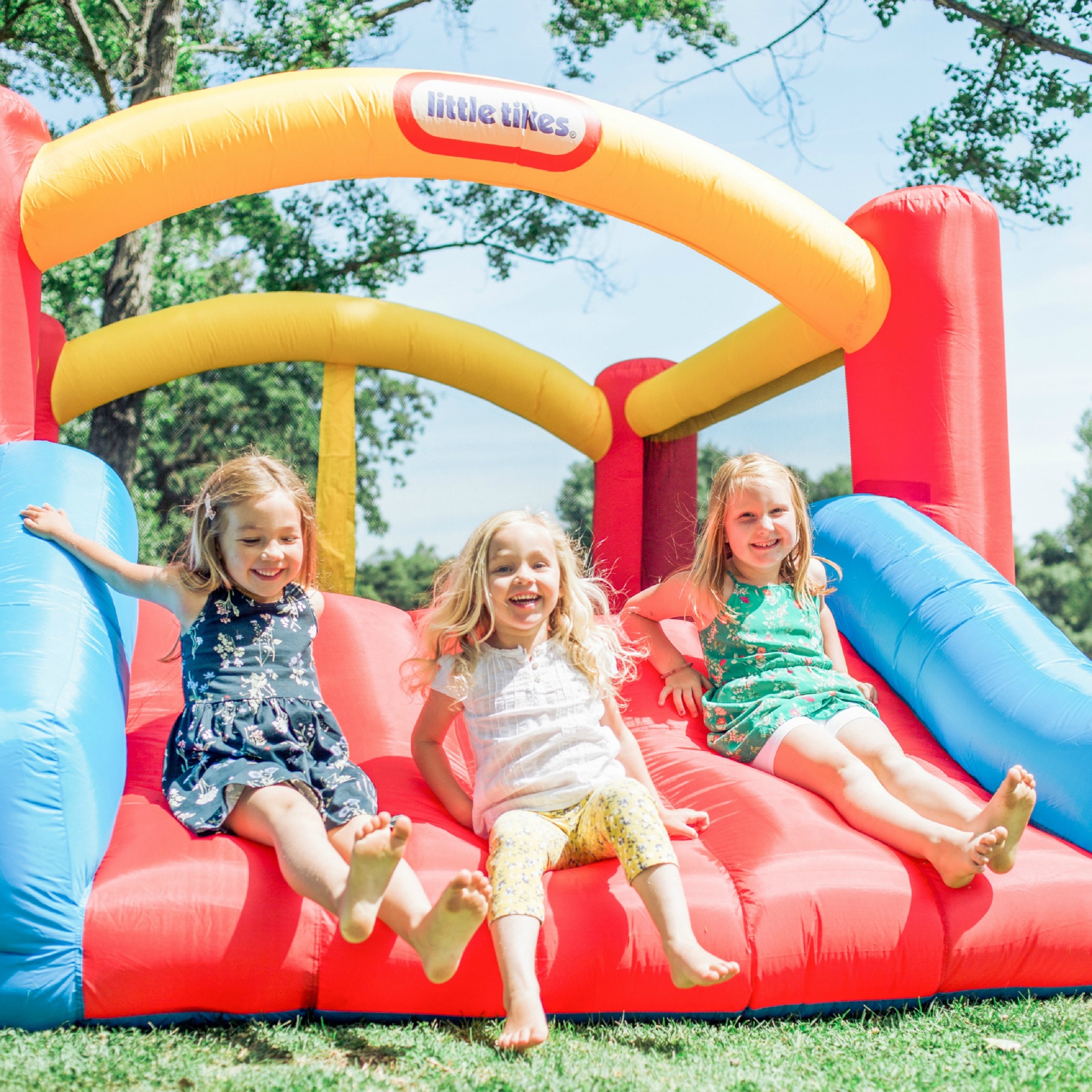 Little Tikes Jump 'n Slide 9'x12' Inflatable Bouncer, Inflatable Bounce House with Slide and Blower, Multicolor- Indoor Outdoor Toy for Kids Girls Boys Ages 3 4 5+ - image 4 of 7