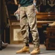 thumbnail image 2 of Pantalones de trabajo para hombre, pantalones cargo para hombre, color caqui, para invierno, para trekking, holgados, de talla grande, pantalones largos, ropa barata de algodón y licra, talla grande, 2 of 4