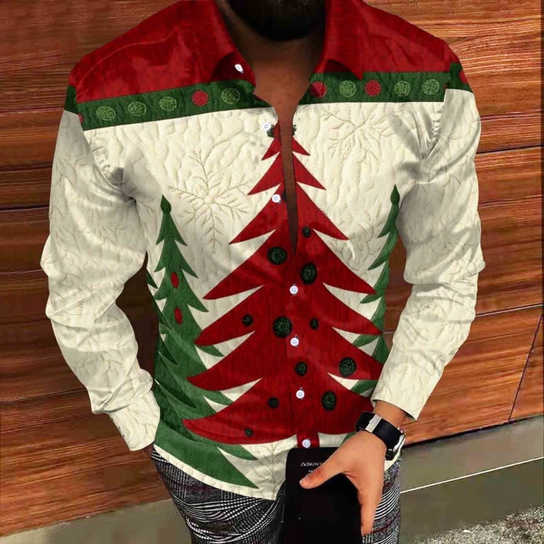 YUHGODO Mens Xmas Dress Shirts Fun Kitten Cat Graphic Button Down Long Sleeve Shirt Ugly Christmas Party Vacation Shirt, Adult Unisex, Size: XL YUHGODO Mens Xmas Dress Shirts Fun Kitten Cat Graphic Button Down Long Sleeve Shirt Ugly Christmas Party Vacation Shirt, Adult Unisex, Size: XL