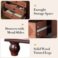thumbnail image 3 of Ktaxon Solid Wood Nightstand with Outlets & USB Ports, End Tables 3 Drawer Traditional Cottage Bedside Table, Brown, 3 of 10