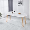 thumbnail image 1 of Extendable Round Dining Table – White MDF & Wood – 100/140/180cm – Modern Kitchen/Dining Room Table for Versatile Canadian Homes, 1 of 12