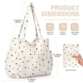 thumbnail image 5 of Gocvo Multiple Pockets Corduroy Bag, Large Tote Bag for Women, Ladies Bag Casual Hobo Handbags(White Black Dots), 5 of 11