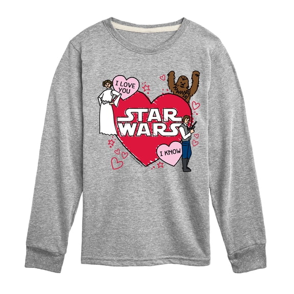 Star Wars - Star Wars - Valentines Scribble - Youth Boys Long Sleeve Graphic T-Shirt