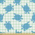 thumbnail image 2 of Ambesonne Underwater Fabric by the Yard Upholstery, Sea Turtles Exotic Ocean, 3 Yards, Azure Blue White, 2 of 5