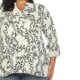thumbnail image 5 of White Mark Women's Plus Size Floral Button Front Tunic Top, 5 of 6