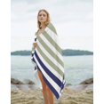 thumbnail image 2 of Striped Anchor Beach Towels Oversized Super Absorbent, Navy Blue Nautical Sage Green Geometric Lightweight Bath Towel Quick Dry Sets For Bathroom/Pool/Rv Camping/Beach Play/Gym Room/Picnic 31"x62", 2 of 8
