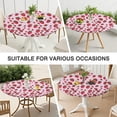 thumbnail image 7 of Strawberry Plants Fruit Dot Pink Pattern Round Fitted Tablecloth with Elastic Edge,Dining Table Cover Waterproof,Outdoor Round Tablecloth for Camping,Dining,Indoor and Outdoor, 7 of 7