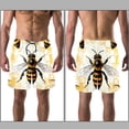 thumbnail image 3 of luoweisi Men's Beach Shorts Quick Dry Swim Trunks with Mesh Lining Bee L, 3 of 5