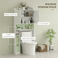 thumbnail image 3 of HOMCOM Over the Toilet Storage Cabinet, Farmhouse Above Toilet Bathroom Organizer with Barn Doors, Adjustable Shelf, Toilet Paper Holder, White, 3 of 9