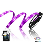 AuraLED Music TV Strip - 6.5  Trimmable Indoor LED Strip Lights with Music sync, Remote Control