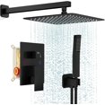 thumbnail image 1 of Shower System Dual Function Wall Mounted HighPressure Shower Faucet Set Oversized Top Spray Shower Kit+Handheld Shower Head Matte, 1 of 7