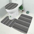 thumbnail image 2 of Black Geometric Diamond Striped Pattern Bathroom Rugs Sets 3 Piece,Toilet Cover Set,Absorbent Non Slip Bathroom Mats Sets with U-Shaped Contour Rug Toilet Rug Set, 2 of 5