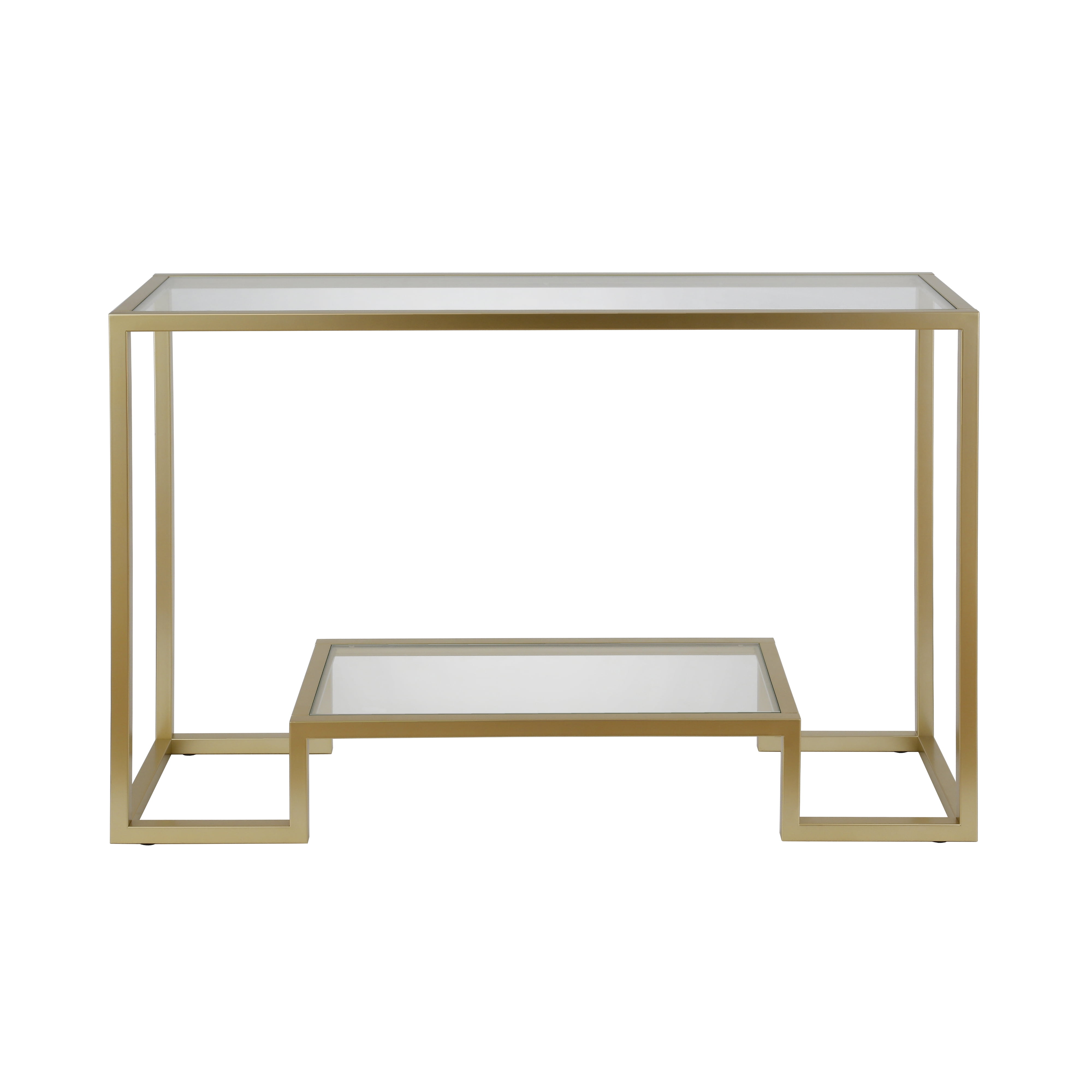 Evelyn&Zoe Athena 47.75" Wide Rectangular Console Table, Brass