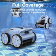 Seauto Robotic Pool Cleaner Cordless Pool Vacuum Wall-Climbing for Above and Inground up to 2150 sq.ft