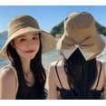 thumbnail image 6 of CoCopeaunt Women UV Protection Sun Hat Chic Bow Bucket Hat Wide Brim Summer Cap Elegant Soft Adjustable Hats Beach Travel Work, 6 of 6