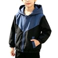 thumbnail image 2 of SDNall Boys Casual Hooded Jacket, Toddler Color Block Lightweight Outerwear, Fall Winter Everyday Casual Full Zip Up Side Hand Pockets Coat 1-9 Years, 2 of 8