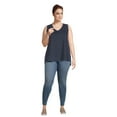Terra & Sky Women's Plus Size Sleeveless Cotton Swing Top, Sizes 0X4X