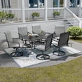 thumbnail image 6 of 6 - Person Rectangular 63"L X 38"W Outdoor Dining Table, 6 of 6