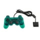 thumbnail image 2 of Para controlador de juegos con cable PS2, agarre cómodo, duradero, doble vibración, con cable, transparente, color verde, 2 of 7