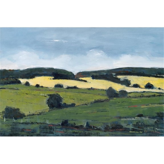Giant Art 72x48 Serene Landscape 2 Fine Art Giant Canvas Print in Yellow