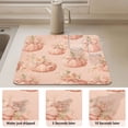 thumbnail image 4 of Dish Drying Mat Absorbent Dish Drainer Kitchen Counter 15.7x11.8inch Dish Drying Pad for Countertops Sinks Draining Racks Pastel Pink Pumpkins and Flowers, 4 of 9
