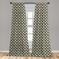 thumbnail image 4 of Ambesonne Retro Curtains, Oval Radial Lines Pattern Art, Pair of 28"x63", Charcoal Grey Umber, 4 of 4