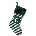 thumbnail image 1 of Medias navideñas bordadas con monograma inicial de 20 pulgadas, medias navideñas tejidas a rayas con letras rojas, blancas y verdes para decoración familiar, fiestas y chimeneas de Navidad., 1 of 5