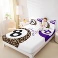 thumbnail image 4 of Homewish Leopard Cheetah Print Bed Sheets,Billiards Ball Game King Sheets,Purple Brown White Sheet Set Ultra Soft Home Decor,4-Piece, 4 of 7
