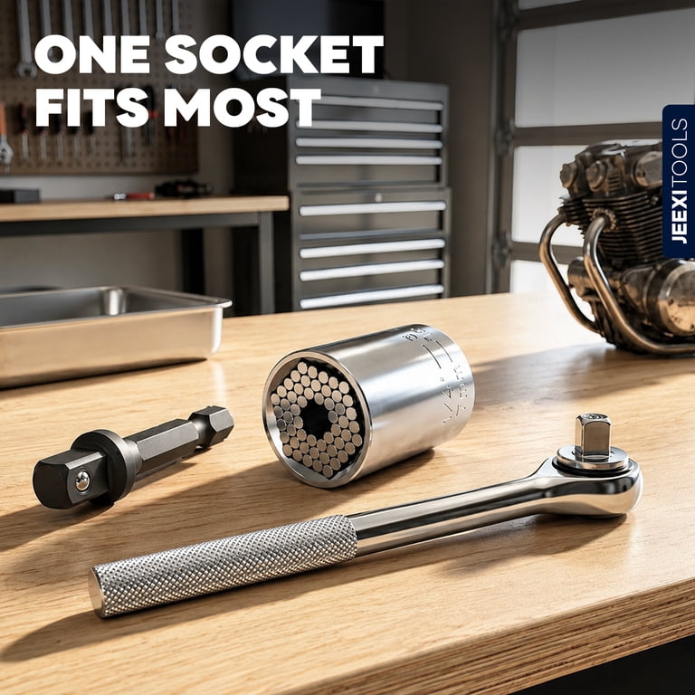 3-Piece Universal Socket Set With Drill Adapter photo 2
