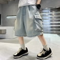 thumbnail image 4 of Boys Denim Shorts Size 7-8 Years Blue Casual Lightweight Fashion Jean Shorts Breathable Comfortable Toddler Summer Clothing, 4 of 7