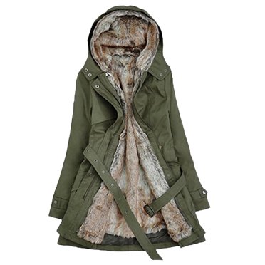 Pxiakgy Ladies Coat Womens Winter Warm Thick Long Jacket Hooded Green S