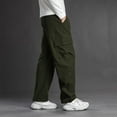 thumbnail image 5 of Mens Cargo Pants Casual Baggy Drawstring Loose Fit Outdoor Athletic Gym Sweatpants with Multi Pockets (M, Army Green), 5 of 6