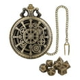 thumbnail image 1 of DND Dice Set With Gear Pocket Watch Polyhedral Metal Dices, 1 of 9