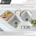 thumbnail image 3 of Stylish Dual Mount 16" White Composite Granite Single Bowl Kitchen Sink with Strainer S-816H, 3 of 14