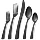 thumbnail image 1 of Matte Black Silverware Set, 5 Piece Cutlery, Stainless Steel Cutlery Set, Square Handles, Cutlery, 1 of 4