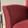thumbnail image 4 of GDF Studio Nolie Contemporary Fabric Armchair, Cranberry Red Tweed and Dark Brown, 4 of 8